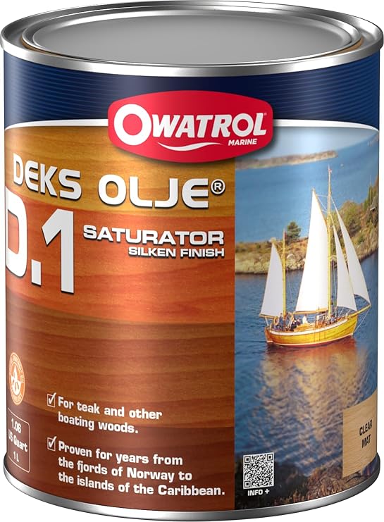 Owatrol D1 Penetrating Wood Oil for Exterior - Teak Oil for Outdoor Furniture - Deep Protection, Restores Natural Oils, Clear Matte Finish, Wood Stain, Fence, Siding, Boat Decks - 1L (1.06US Quart)