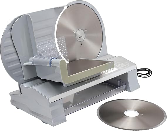 LEM Products 8.5" Electric Meat Slicer, Kitchen Appliance for Deli Meat, Cheese, Bread, Adjustable Food Slicer Machine for Home Use with Fine Blade and Serrated Stainless Blade, Adjustable Thickness