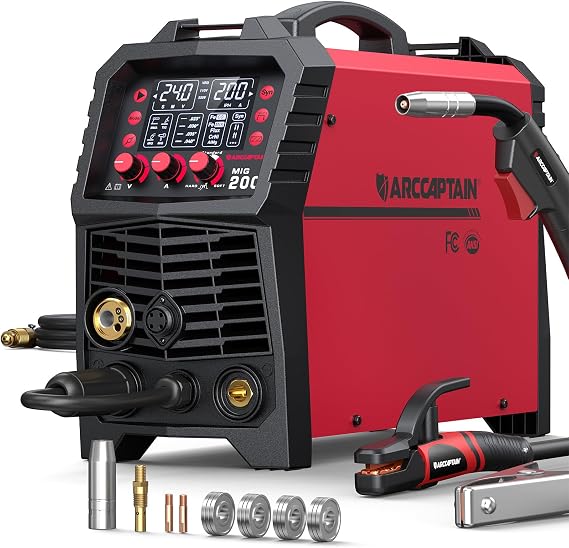 ARCCAPTAIN 200A MIG Welder 110V 220V 6 in 1 Aluminum Welding Machine MIG200