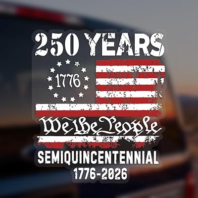 Americas 250th Anniversary Car Decal,We The People Distressed American Flag Sticker for Cars, Trucks & Windows,1776-2026 Semiquincentennial Patriotic Flag Vinyl Decal
