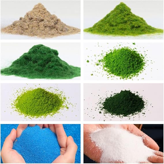 8 Pack Scenery Basing Material Kit, 300Gram Diorama Powder Set