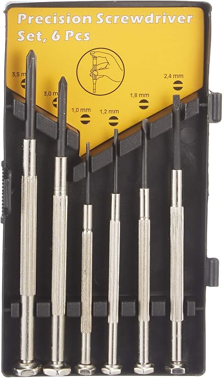 Wert W 2251, Watchmaker Screwdriver Set 6 Pieces, Grey, Black