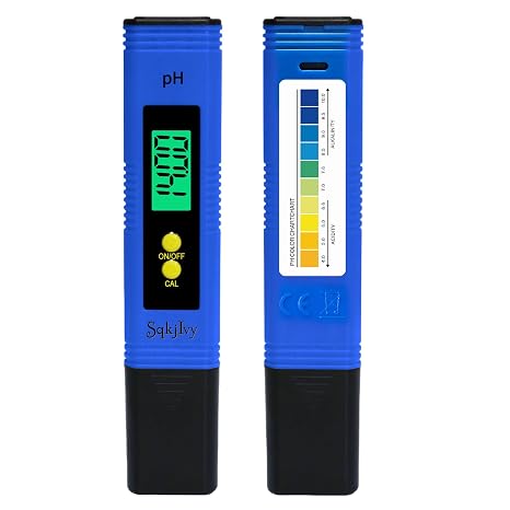 pH Meter for Water, Hydroponics Digital Tester Pen 0.01 High Accuracy Pocket Size with 0-14 Measurement Range, ph up and Down for hydroponics Growing System/Plants/Canning/Soil (Blue)