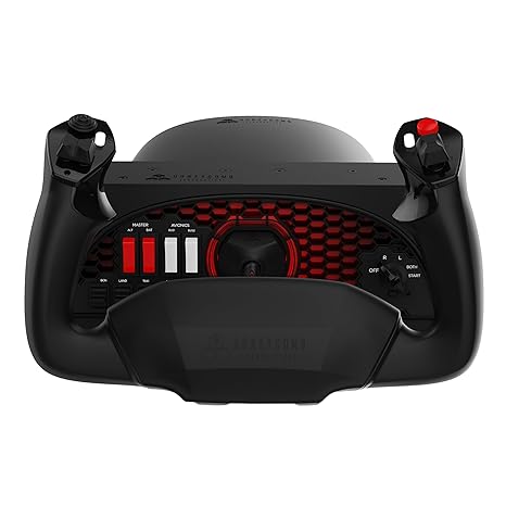 Honeycomb Alpha Flight Controls Yoke & Switch Panel Flight Simulator Yoke w/ 180 Rotation, Steel Shaft, Ignition Switch, Fully-Equipped Handles, Dual Mounting Compatible w/PC & Mac