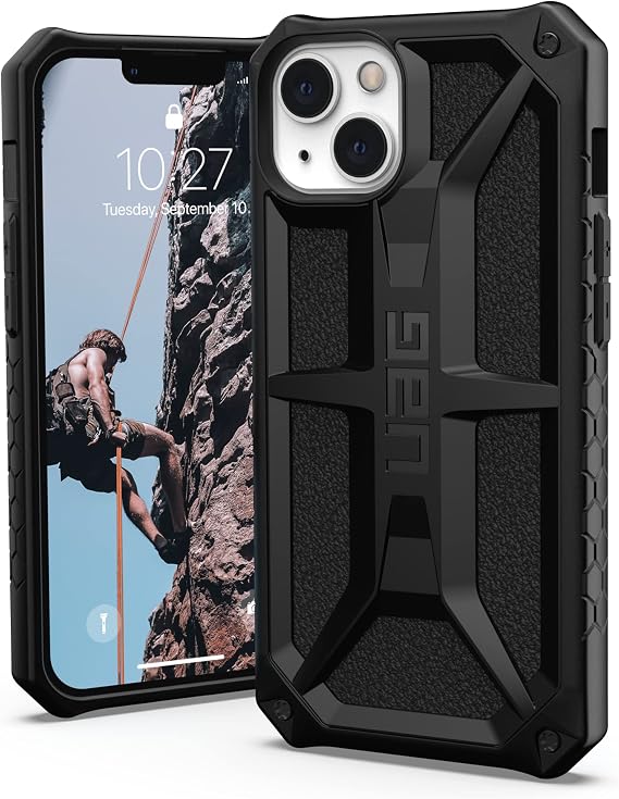 URBAN ARMOR GEAR UAG Designed for iPhone 13 Case Black Rugged Lightweight Slim Shockproof Premium Monarch Protective Cover, [6.1 inch Screen]