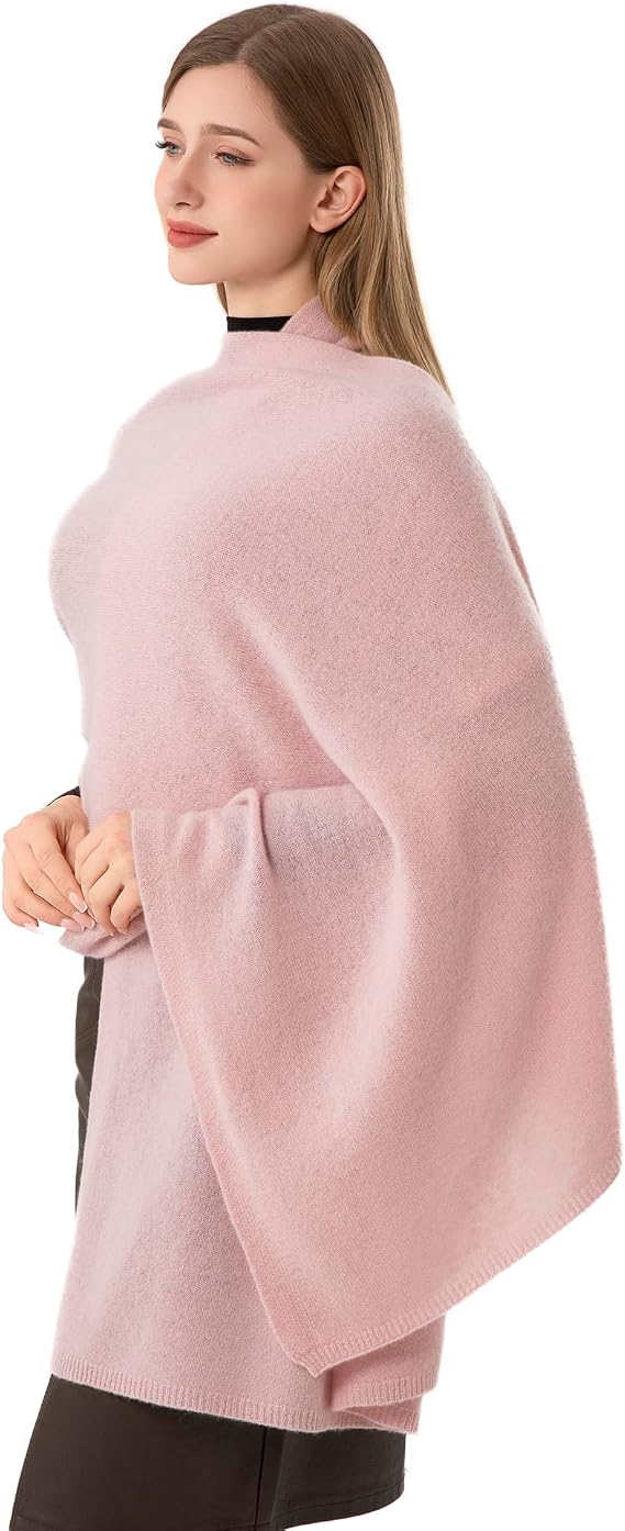 100% Cashmere Wrap Warm Soft Knitted Scarf Stole for Women Airplane Travel Blanket 87x28 in Extra Large Pashmina