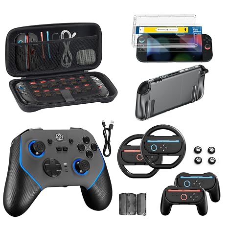 Pro Controller Accessories Bundle for Nintendo Switch 2, 17-in-1 Game Kit