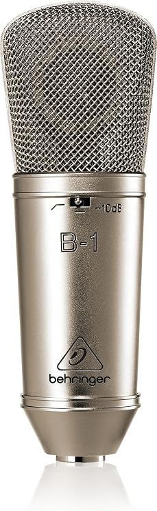 Behringer B-1 Large-Diaphragm Studio Condenser Microphone. Professional XLR Microphone For Singing, ASMR & Recording Vocals. Premium Podcast Equipment & Streaming Mic For PC
