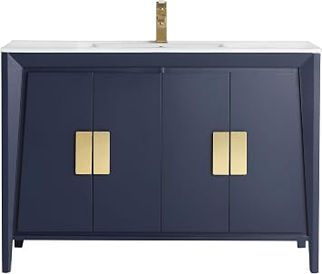 Tennant Brand Larvotto Navy Blue Contemporary Modern Bathroom Sink Vanity (48 inches)