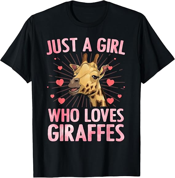 Funny Giraffe Design for Women Girls Safari Giraffe Lovers T-Shirt