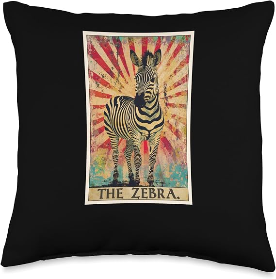 Zebra Tarot Card Zebras Zebra Throw Pillow