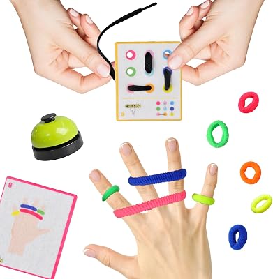 CHEFAN Fine Motor Skill Toys, Fine Motor Activities Kit for Toddlers, Educational Travel Toy, Felt Lacing Card Threading Toy & Fun Finger Game with 1 Bell, Gift for Preschool 3 Years Old, EDU-FM-01