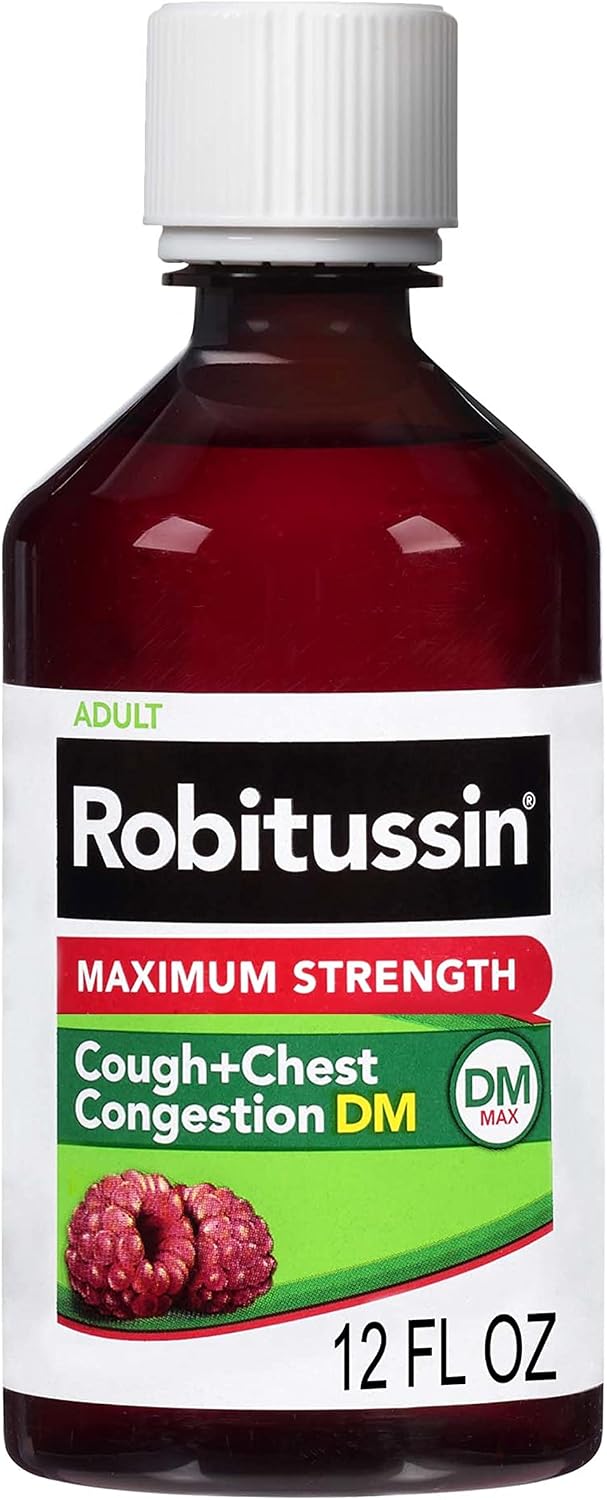 Robitussin Adult Maximum Strength Cough  Chest Congestion DM Max Non-Drowsy Liquid 12 Fl Oz Box