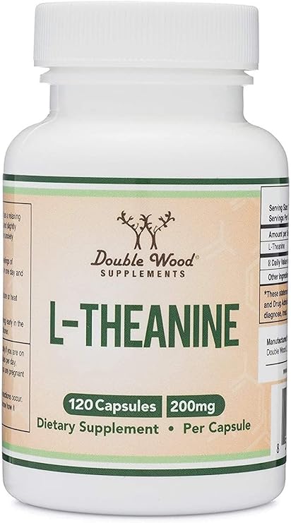 L-Theanine 200mg, Calm Focus + Relaxation Without Drowsiness, 120 Capsules | Calm Focus + Relaxation Supplement, 200mg Double-Strength Single-Ingredient, Non-Sedating, AM or PM, 4-Month Supply, Non-GMO