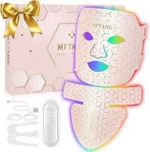 Red Light Therapy for Face and Neck, 7 Colors Led Light Therapy Silicone Facial Mask - Birthday, Christmas, Mothers Day, Valentines Day, Self Care Gifts for Her Women Mom Best Friend Wife Pink