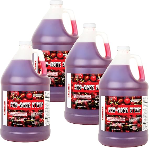 Cherry Snow Cone & Shave Ice Syrup-case-4 Gallons
