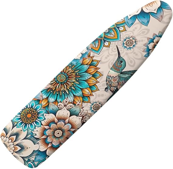 ZDCUSTOM Boho Hummingbird Ironing Board Cover Scorch Resistant Ironing Board Cover Ironing Table Cover Suitable for All Standard Ironing Boards