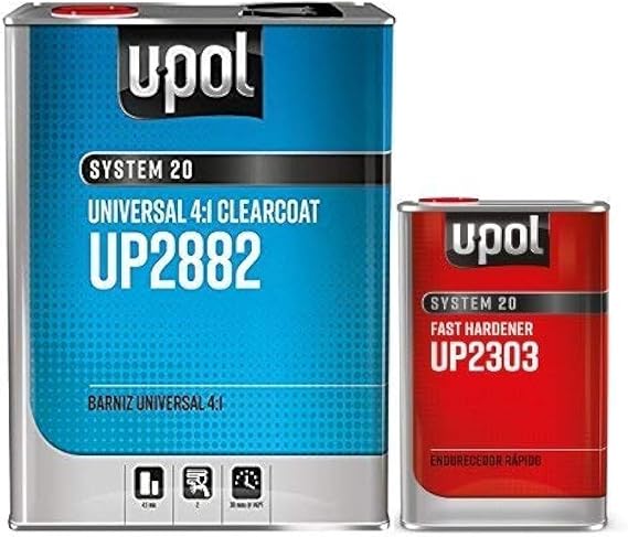U-POL 2882 Fast KIT Overall Clear Urethane CLEARCOAT Universal Clear 4:1 Fast KIT European Style CLEARCOAT w/NANOPARTICULATE Technology