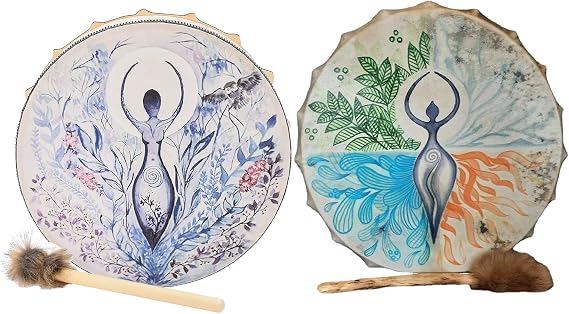 2Pack Music Drum - Siberian Shaman Drum With Drum Stick - Spiritual Sound Healer - Mother of Life