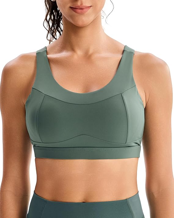 RUNNING GIRL High Impact Sports Bras for Women,Racerback Running Bra Workout Crop Tank Tops Longline Sports Bra Push up