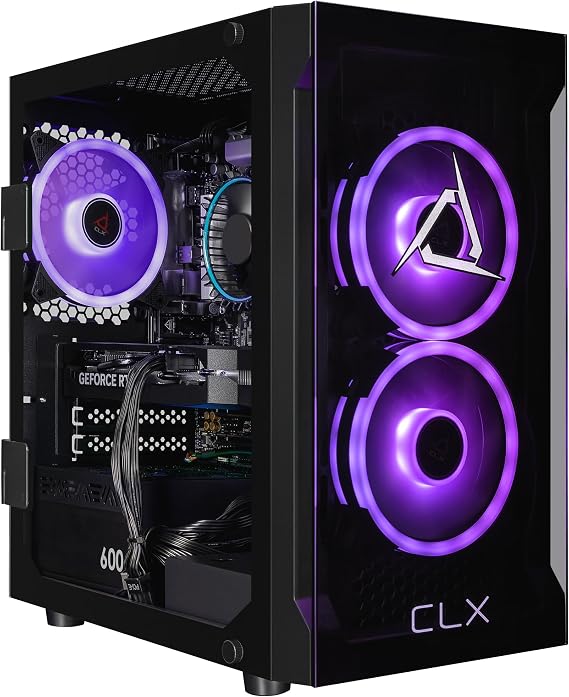 CLX Set Gaming PC - Intel Core i5 14400F 2.5GHz, GeForce RTX 5060, 2TB NVMe M.2 SSD, 32GB DDR5 RGB Memory, CPU air Cooler, WiFi, Windows 11 Home, Black