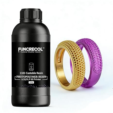 Castable 3D Printer Resin for Jewellery and Metal, Purple 1KG | High-Temperature Resistance Castable Resin, 405nm UV-Curing Resin for LCD/DLP/MSLA, Low Ash Content & High Precision