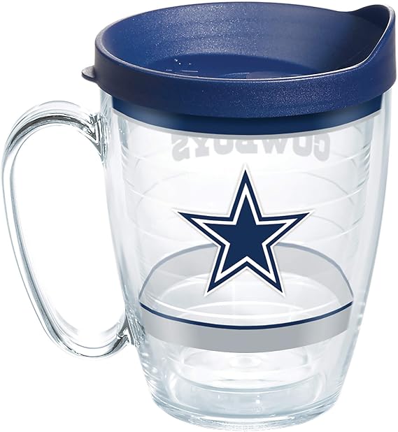 Tervis Made in USA Double Walled NFL Dallas Cowboys Tradition Insulated Tumbler Cup Keeps Drinks Cold & Hot, 16oz Mug, Classic