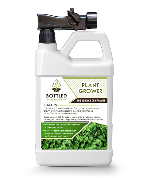Bottled Biology - Plant Grower - Beneficial Root and Soil Additive Ready to use Non Fertilizer - Any Type - 6,000 sq ft Coverage of Liquid Spray On Microbes