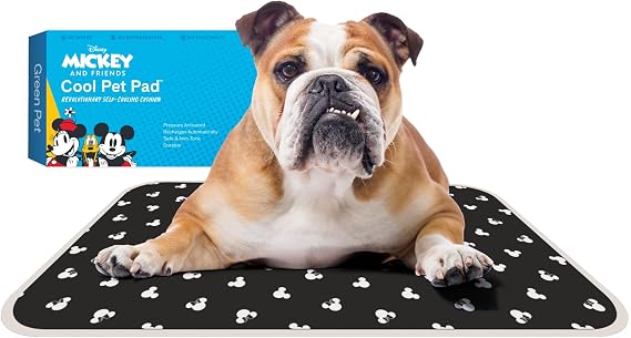 The Green Pet Shop Cool Pet Pad - Medium, Disneys Mickey & Minnie Mouse - Self-Cooling, Pressure Activated Mat for Dogs & Cats from 21-45 lbs - Non-Toxic Gel, No Water Needed