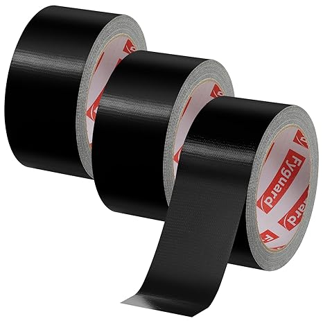 210μ Duct Tape 3 Rolls, 48mm x 18m Black Heavy Duty 8.5Mil, Hand Tearable | PVC-Coated, Waterproof, Oil-Resistant, Strong Adhesion, Indoor & Outdoor Repair, Bundling And Sealing