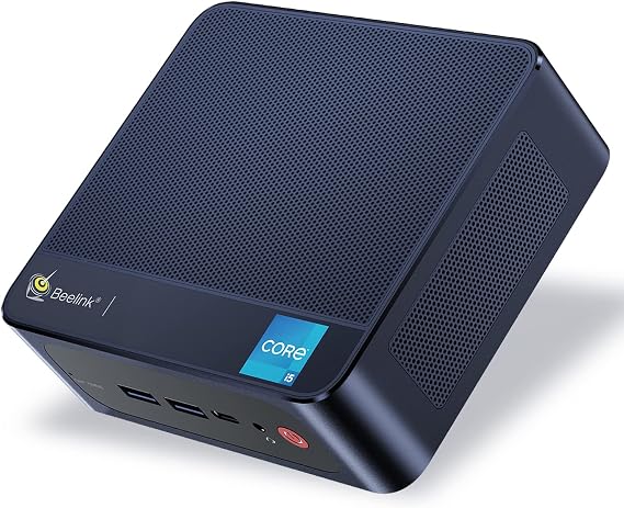 Beelink SEi11 Pro Mini PC - 11th Gen Core i5-11320H 4C/8T Max 4.5GHz Mini Desktop, Micro Computer 8GB DDR4 128GB NVMe SSD, Small PC, Iris Xe Graphics, Wi-Fi 6, BT5.2