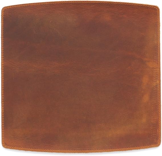 Personalized Handmade Leather Mouse, Handcrafted Leather Mouse Mat for Office, Protective Mouse Pad, Camel