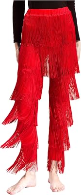 Fringe Latin Dance Pants for Women Ballroom Salsa Rumba Tango Tassel Practice Performance Costumes Trousers