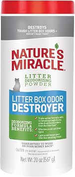 Natures Miracle Litter Box Deodorizer, 20 Ounces, Litter Deodorizing Powder, Cat Odor Control Formula