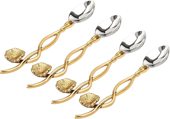 Godinger Appetizer Spoon, Salad Spoon Dessert Spoon Set, Mayfair, Set of 4