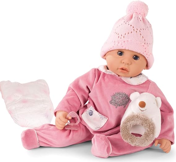 Gotz 1961049 Cookie Hedgehog - 19" Tall Baby Doll Without Hair and Blue Sleeping Eyes