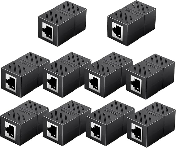 UGREEN Ethernet Coupler 1000Mbps, 10 Pack, 328ft Long Distance Extend | Female to Female Ethernet Extender, Compatible with Cat8 Cat7 Cat6 Cat5 Cable