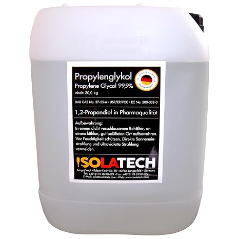 Isolatech Propylene Glycol 20 L Canister 99.9% Pharmaceutical Quality