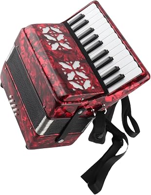 BTER Piano Accordion, 8 Bass 22-Key Exquisite Ergonomically Designed Accordions with Cleaning Cloth and Strap, Sensitive Button Playing Musical Instruments Gift for Children Beginners Adults