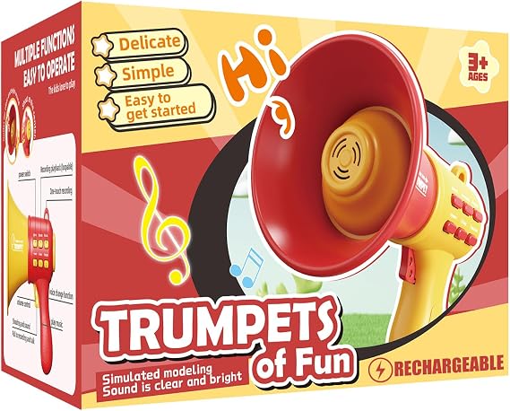 Rechargeable Voice Changer for Kids, Megaphone for Kids, Voice Changing Device Recorder Include 4 Songs for Boys & Girls Ages 3+ Years Old and Up Birthday Gifts Noisy Toys for Boys and Girls