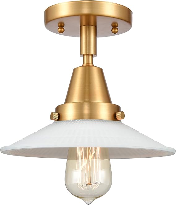 Innovations 447-1C-SG-G1 One Light Flush Mount from Franklin Restoration Collection, Gold