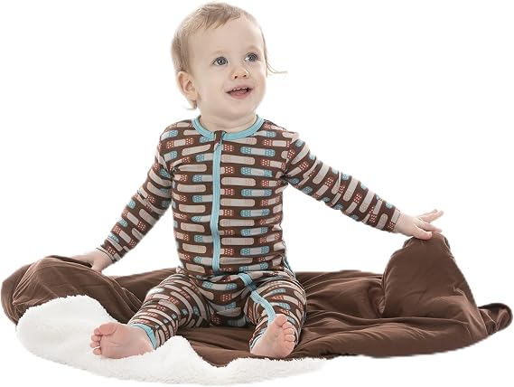 KicKee Print Coverall with Zipper, Super Soft Baby Clothes, Baby and Kid One Piece Sleepwear