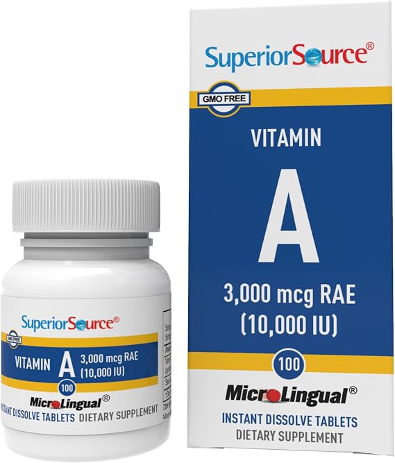 Superior Source Vitamin A 10,000 IU, 100 Sublingual Tablets