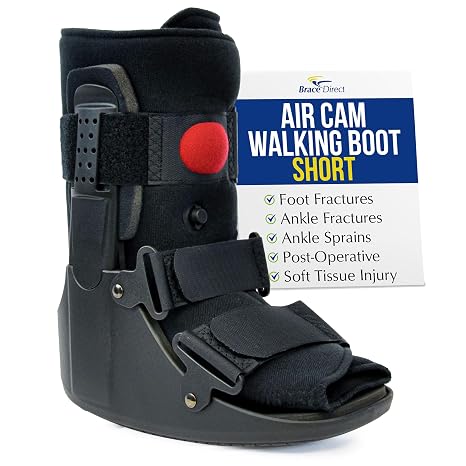 Brace Direct Short Air CAM Walking Boot for Broken Foot & Ankle Sprain | Orthopedic medical walker boot with air bladder that eases foot injury, stress fracture, bunions & post op. Men, women & kids