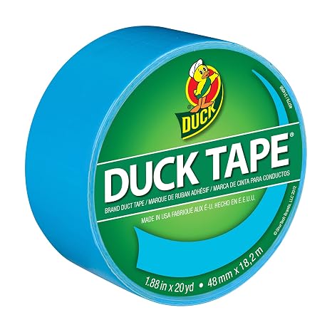 Duck Brand 1311000 Color Duct Tape, Electric Blue, 1.88 Inches x 20 Yards, Single Roll