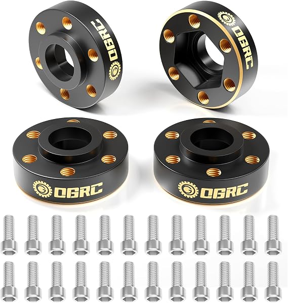 OGRC 1.9" Wheel Adapter 12mm Hex Hub Widen 6mm 9mm 15mm 22mm Brass Weights for SCX10 TRX4 GEN7 GEN8 1/10 RC Crawler (6mm)