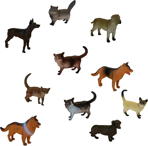 Get Ready Kids Pets Playset - 12 Animal Toy Set with Cats, Dogs & More | Large realistically detailed cats and dogs set for creative imaginative play, pre-k safe for ages 18m+