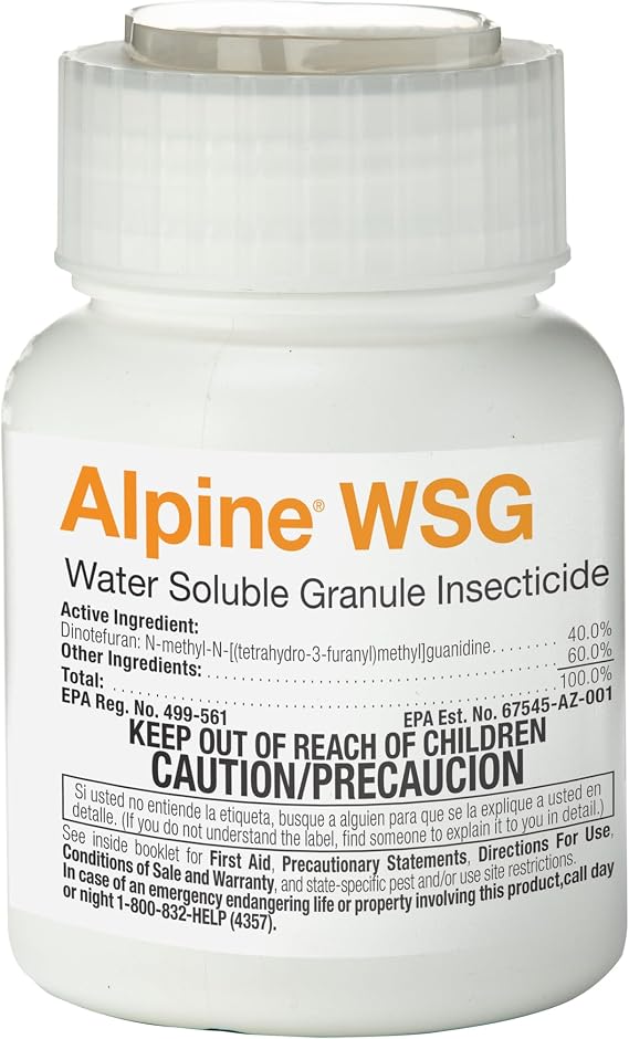 BASF Alpine WSG Water Soluble Granule Insecticide, Indoor Outdoor Pest Control for Ants, Flies, Bed Bugs, German Cockroach, 200 Grams | Easy to mix for indoor or outdoor use, Kills Ants, Flies, Bed Bugs, German Cockroaches, Concentrate Mix, See label