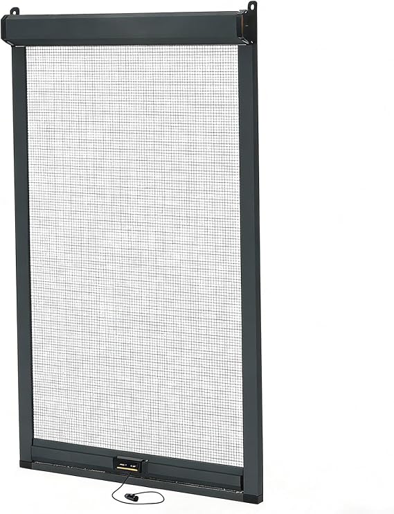 Retractable Window Mesh Insect Screen, Customize Roller Fly Screens for Windows, Mosquito Net with Frame - Built-in Buffer Removable Invisible Screen
