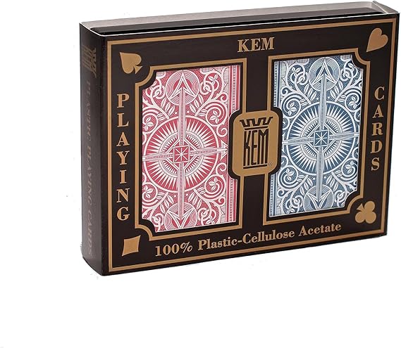 Kem Playing Cards Arrow Red and Blue, Bridge Size- Standard Index Playing Cards (Pack of 2) - 1007086